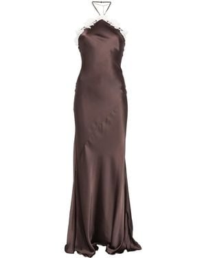 Patrizia Pepe Logo-Pendant Maxi Dress - Purple
