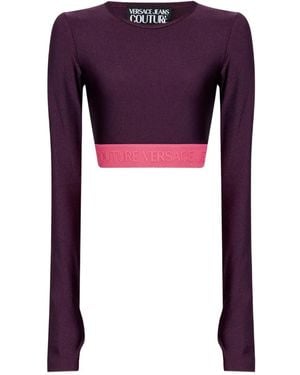 Versace Jeans Couture Logo-Band Long-Sleeve T-Shirt - Purple