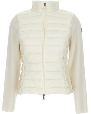 Moncler Quilted Knit-panel Jacket - ホワイト