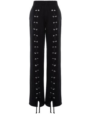 Hamza Pantalon Lacé À Détails D'Œillets - Noir