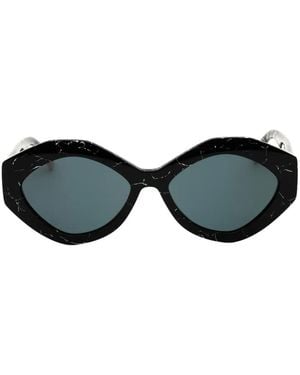 Missoni Geometric-Frame Marble-Effect Sunglasses - Black