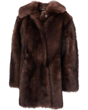 LA ROSE Faux-Fur Coat - Brown