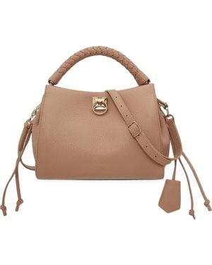 Mulberry Iris Braided-Handle Tote Bag - Brown