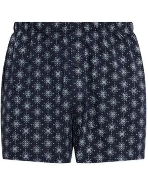 Hanro Patterned Cotton Boxers - Blue