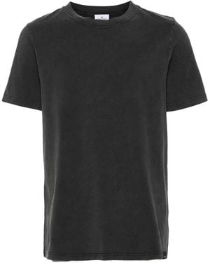 Courreges Cotton T-Shirt With Embroidered Logo - Black