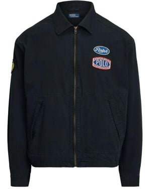 Polo Ralph Lauren Embroidered-Patch Zip-Up Jacket - Black
