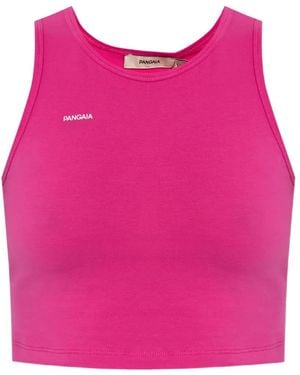 PANGAIA Logo-Print Cropped Top - Pink