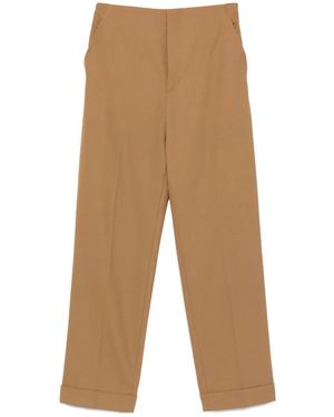 Alberta Ferretti Straight-Leg Tailored Trousers With Mid-Rise Waist - Natural