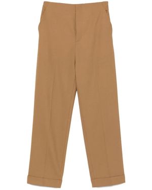 Alberta Ferretti Cuffed-Hem Pants - Natural