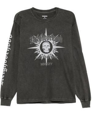 Neighborhood Skull Long-Sleeve T-Shirt - Grey