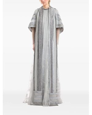Gemy Maalouf Embroidered Beaded Cape - Grey