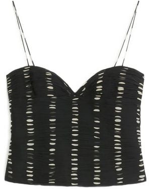 Valentino Garavani Plusdepois-Print Chiffon Top - Black
