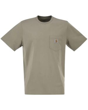 Carhartt Logo-Patch Pocket T-Shirt - Gray