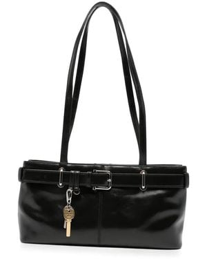 OSOI Brocle Buckle-Detail Key-Charm Shoulder Bag - Black