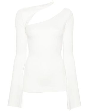 MANURI Sandy Cut Out-Detail Blouse - White