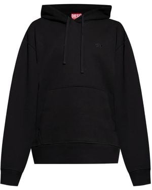 DIESEL Logo-Embroidered Hooded Sweatshirt - Black