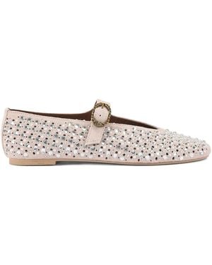 Kurt Geiger Mayfair Embellished Ballet Flats - White