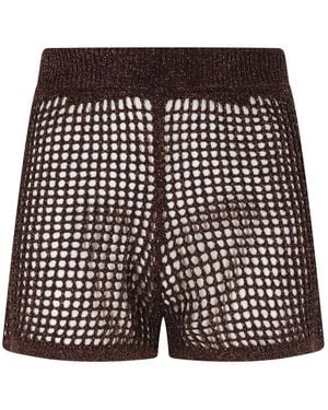 MC2 Saint Barth Sharma Metallic-Mesh Shorts - Black