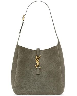 Saint Laurent Le 5 À 7 Schultertasche Mit Riss-Effekt - Grün