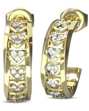 Guess Crystal-Embellished Hoop Earrings - White