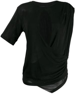 Unravel Project Draped T-Shirt - Black