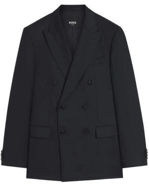 BOSS Double-Breasted Blazer - Blue