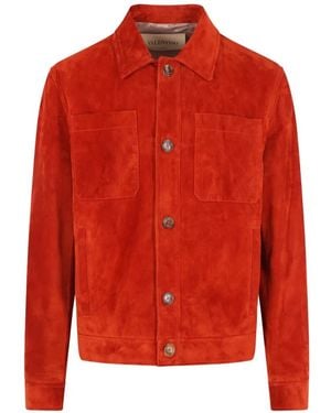 Valentino Garavani Button-Fastening Suede Jacket - Rouge