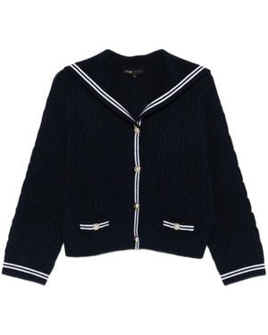 Maje Cárdigan Con Cuello Marinero - Azul