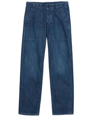 Fortela Fatigue-Pocket Denim Trousers - Blue