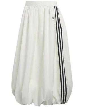 adidas Balloon Stripe Long Skirt - White