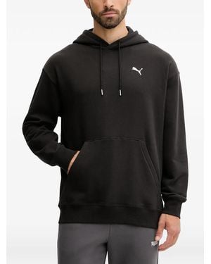 PUMA Logo-Embroidered Drawstring Hoodie - Noir