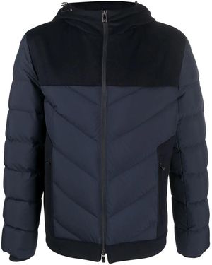 Corneliani Hooded Padded-Design Jacket - Blue