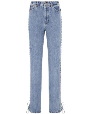 ROTATE BIRGER CHRISTENSEN Laced Straight Leg Jeans Denim - Blue