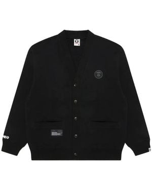 Aape By A Bathing Ape Moonface-Patch Cardigan - Black