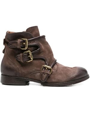 A.s.98 Buckle Leather Boots - Brown