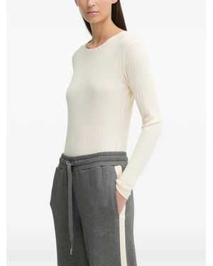 Marc O' Polo Ribbed Long-Sleeve Top - White