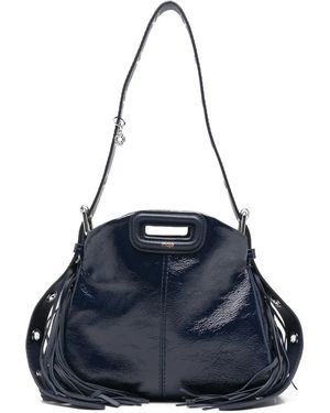Maje Borsa A Spalla Miss M Mini Con Frange - Blu