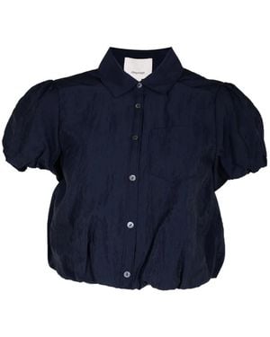 Cinq À Sept Allinae Puff-Sleeve Button-Down Shirt - Blue