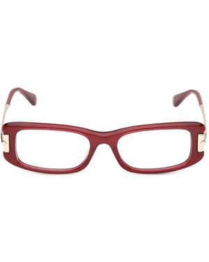 Max Mara Eyewear Gafas Con Montura Rectangular - Rojo