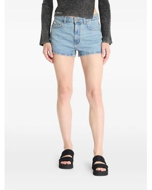 Guess High-Rise Denim Shorts - Blue
