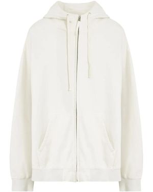 Maison Margiela Zipped Drawstring Hoodie - White