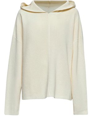 Studio Nicholson Ribbed-Knit Hooded Jumper - Natural