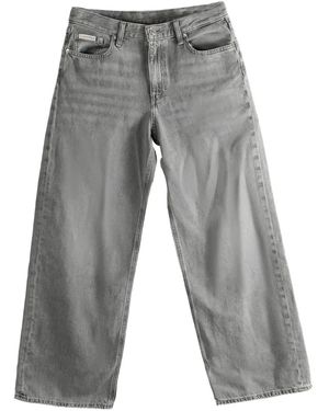 Calvin Klein Low-Rise Wide-Leg Jeans - Grey