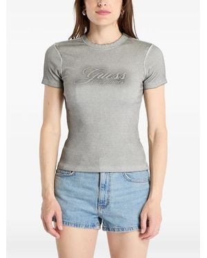 Guess Guess Originals Ribbed T-Shirt - Gray