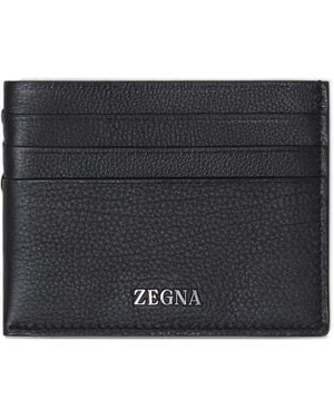 ZEGNA Leather Card Holder - Black