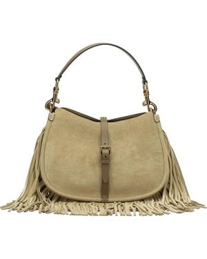 Etro Fringe-Trimmed Suede Tote Bag - Metallic