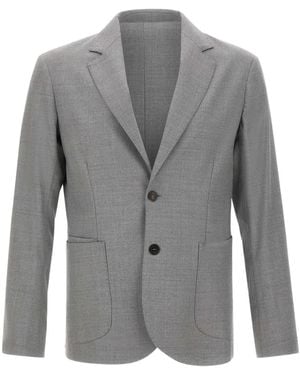 Devore Single-Breasted Blazer - Grey