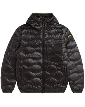 Blauer Quilted Hooded Jacket - Black