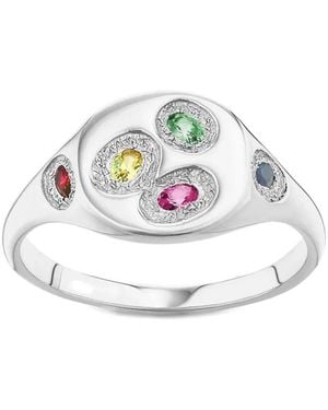 Bleue Burnham Signet oval ring - Blanco