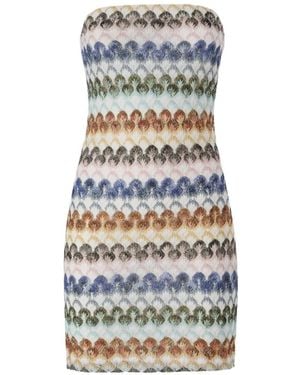 Missoni Vestido Corto Estilo Bustier Con Motivo De Encaje - Blanco
